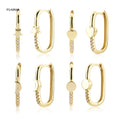 FUAMAY Wholesaler Hoop Earring 18k Gold Plated Moon Charm Huggies Earrings Star Safety Pin Earrings