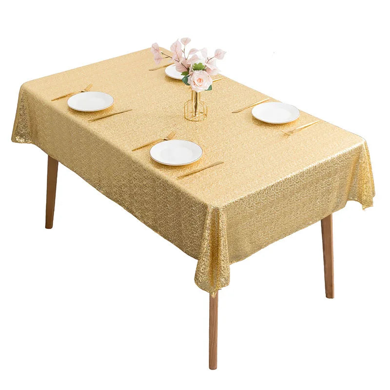 Wholesale Sublimation Custom Printed logo Sequin 120 Inch Large Sequin Table Cover Table Cloth Spandex Table Covers