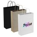 In Stock Paper Trade Show Bag With Gussets and Strong Paper Rope Handles Custom Logo Water Resistant Kraft Paper PPB008