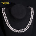 Pass Diamond Tester Hip Hop 7.5mm 925 Silver Fully Iced Out Twist Moissanite Diamond Rope Chain