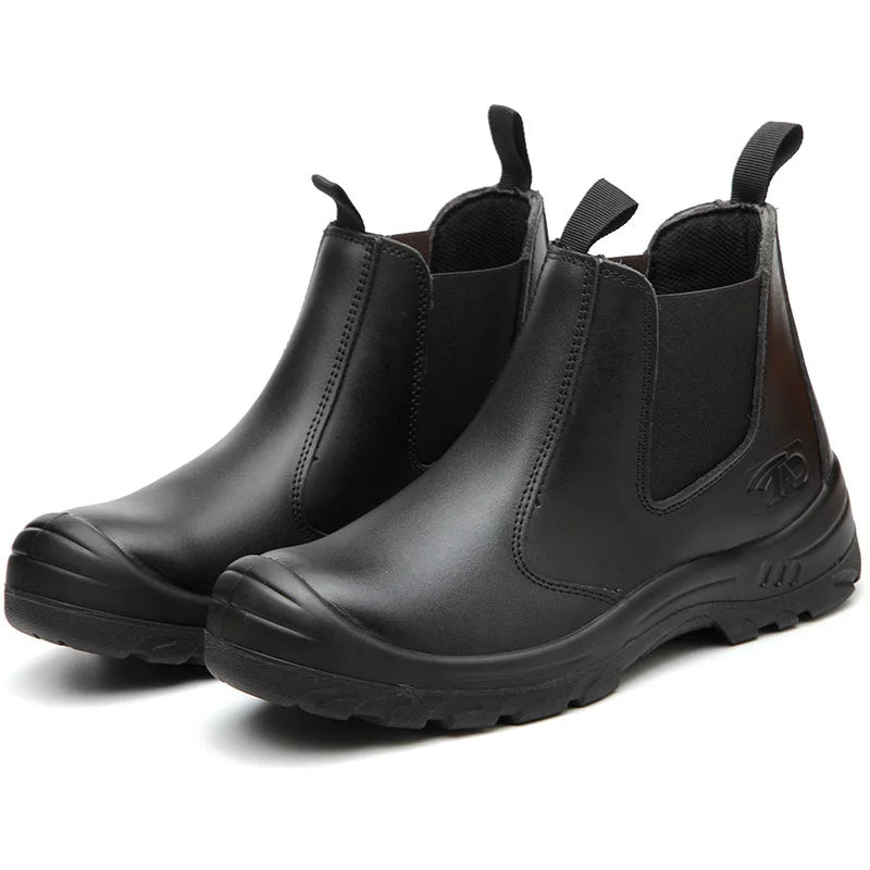 DianSen Anti-smash Anti-stab Oil-resistant Waterproof Shoes Pure Leather Safety Shoes
