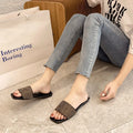 2024 Latest Open Toe Flat Summer Autumn Spring Women's Casual for Diamond Slip-On Outdoor Use Non-Slip PU Upper Fashion