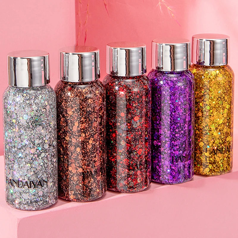 Handaiyan Teras Glitter Body Gel Hair Forehead Eyes Face Mouth Laser Sequins Flash Ultraviolet Daily Festival Body Paint