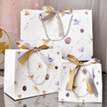 Ins Style Luxury HAPPY TIMES Paper Shopping Bags With Bow Tie for Clothing Cosmetics Packaging