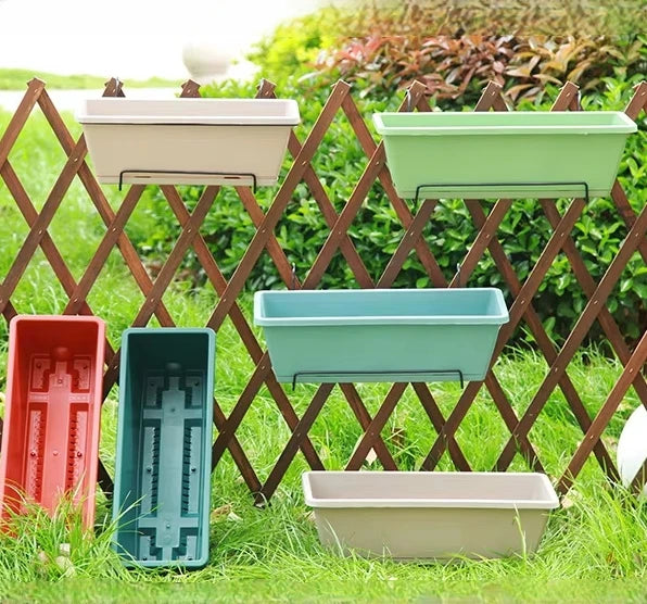 Rectangular Vegetable Planter Classic Plastic Hanger for Balcony Household Garden Plastic Flower Pot Style Classic Style