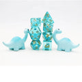 Custom 16mm RPG Polyhedral Resin Animal Light blue Tanystropheus Dice Set for Role-Playing Games