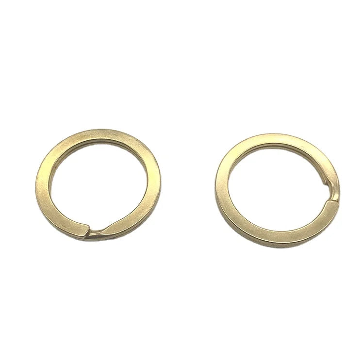Solid Brass Flat Wire Split Key Ring Galvanized Zinc Plated Iron Keychain Accessories