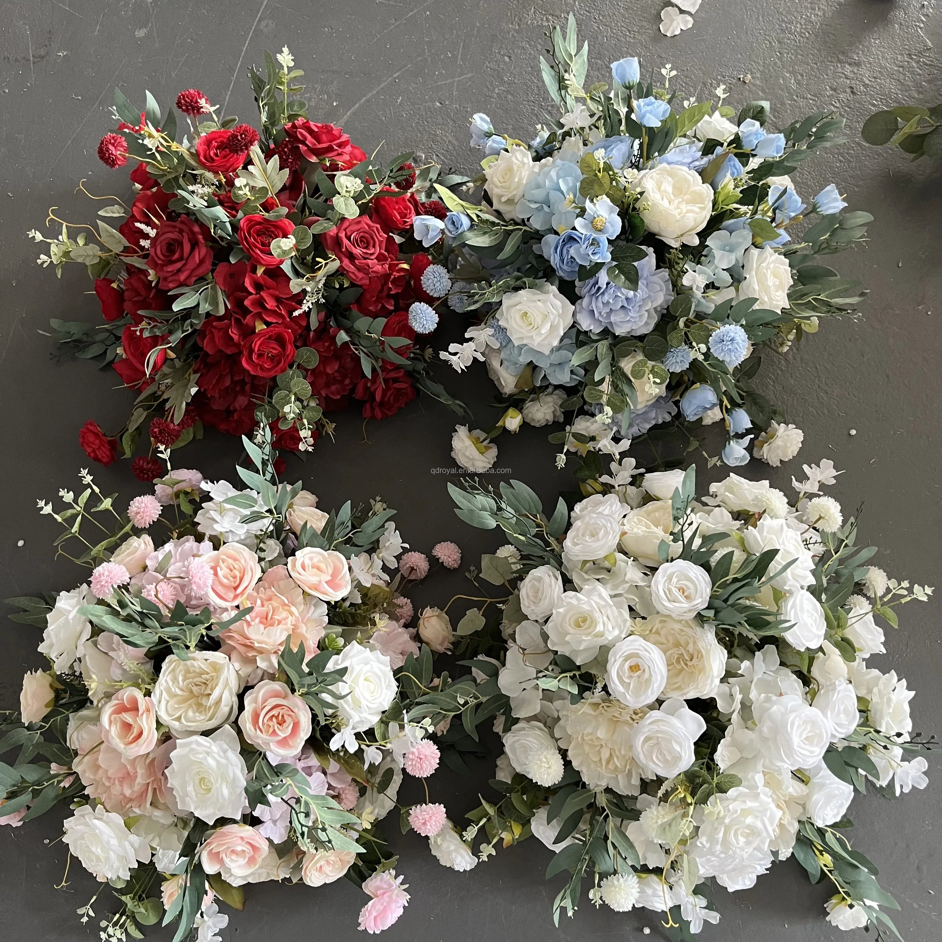 Customized Realistic Autumn Orange Red Artificial Silk Wedding Flower Ball Decorations for Christmas Easter New Year Table