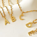 Fashion Stainless Steel 26 Alphabet Letter Pendant Necklace Women Girl Elegant Jewelry Gift Gold Plated Hardware Party Lip Chain