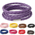 Custom logo Brand Acceptable Multi Layer Hand Woven Leather Bracelet