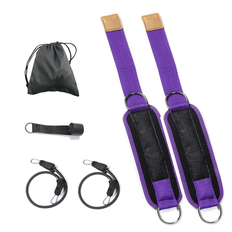 FDFIT Custom Logo Fitness Pull Rope Foot Ring Padded Resistance Band with Cable Suit Ankle Straps Cuff