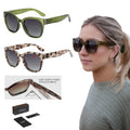 Premium Luxury Women's Retro Sunglasses Custom Logo Polarized Cat Eye Shades with UV 400 Protection PC Frame Material