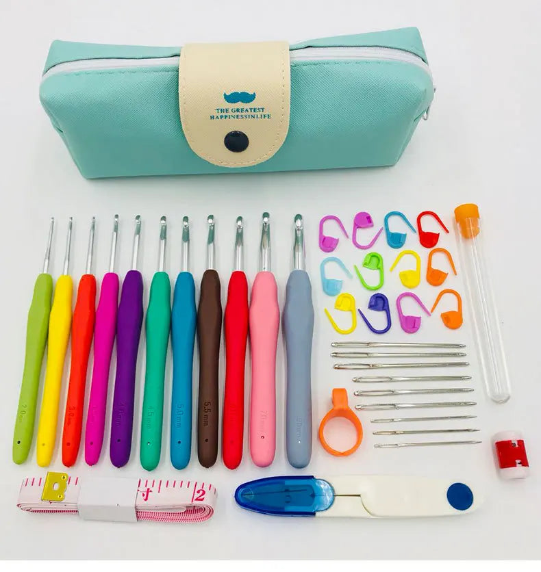 12 Size Hooks Set for Arthritic HandsErgonomic Soft Grip HandlesCrochet Kit for Beginners Large Crochet Needle with Storage Case