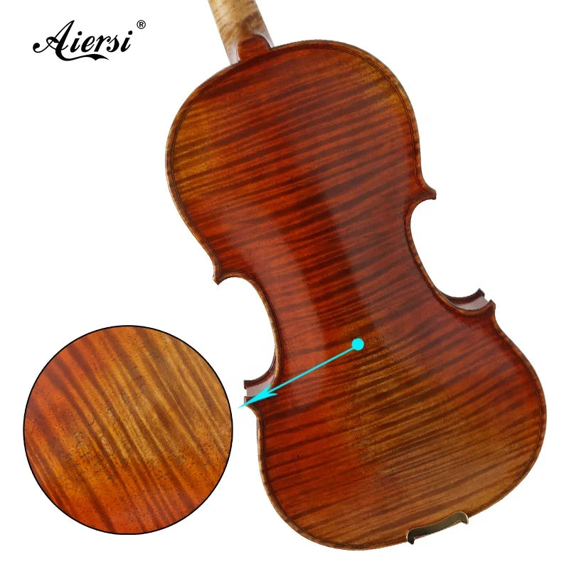 Aiersi Brand High Grade Stringed Instruments Hand Oil Painted Violin Professional Musical Instrument with Case Bow