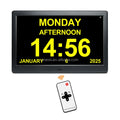 Pros Wifi Digital Calendar Alarm Day Clock 10" Extra Large Impaired Vision People Aged Seniors Dementia Desk Wall Mounted