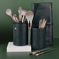 High Quality Vegan Make up 14pcs Bucket Brushes Set Luxury Professional Private Label Makeup Brush Set With Belt Bag