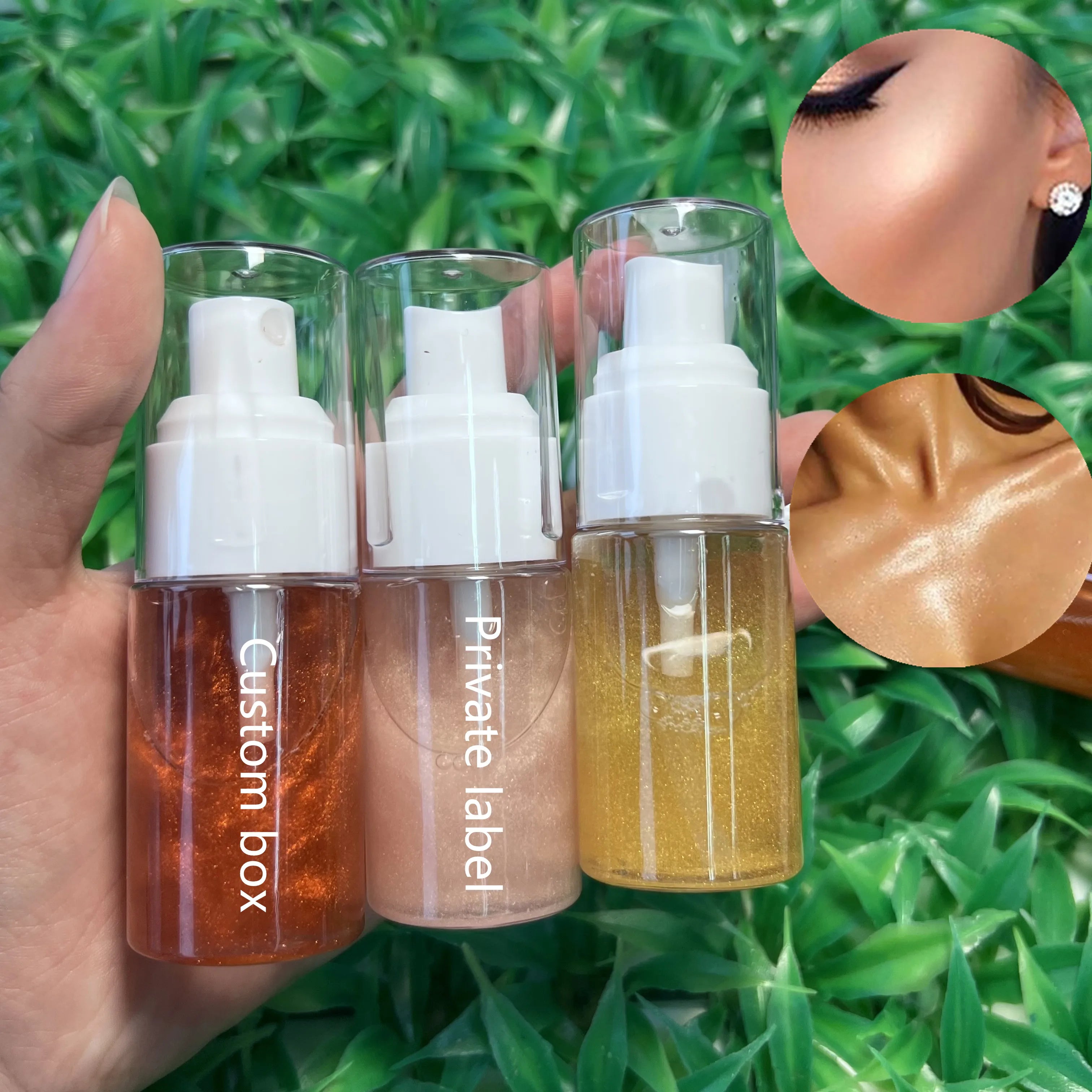 Private Label Gluten-Free Liquid Body Highlighter Spray Extra Dimension Gleam with Mineral Ingredients