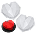8-Inch Geometric Heart 100% Food Grade Silicone Mold Eco-Friendly Oven Safe Fondant Baking Tool Wedding Cake Candy Decoration