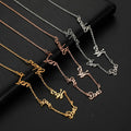 Customization Stainless Steel Monogram Couple Necklace Jewelry Choker Pendant 18k Gold Plated Item Name Combination Necklace