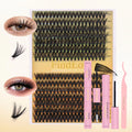 Customized Handmade Matte Black Cluster Eyelash Extension Kit DIY Lash Clusters with Private Label
