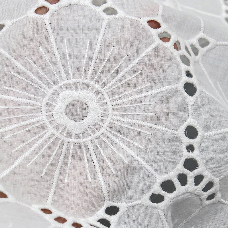 Fashion Designer Lace Fabric 100% Cotton Embroidered Fabric for Garment