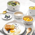 Cute Kid Ice Bear Ceramic Kitchen Dinnerware Sets Fruit Salad Soup Ramen Rice Bowl Dinner Plate Dishes Breakfast Coffee Milk Mug