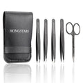 Cheaper Shipping Professional Stainless Steel Slanted Volume Eyelash Tweezers Private Label Eyebrow Grooming Tweezer Set 5