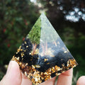 Orgonite Pyramid Natural Purple Crystal Beads Reiki Chakra 60mm Generator Pyramid Orgonite Energy