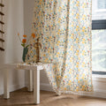 XinLan American Style Floral Yellow Printing Curtain Living Room Bedroom Hotel Window Printing Curtain