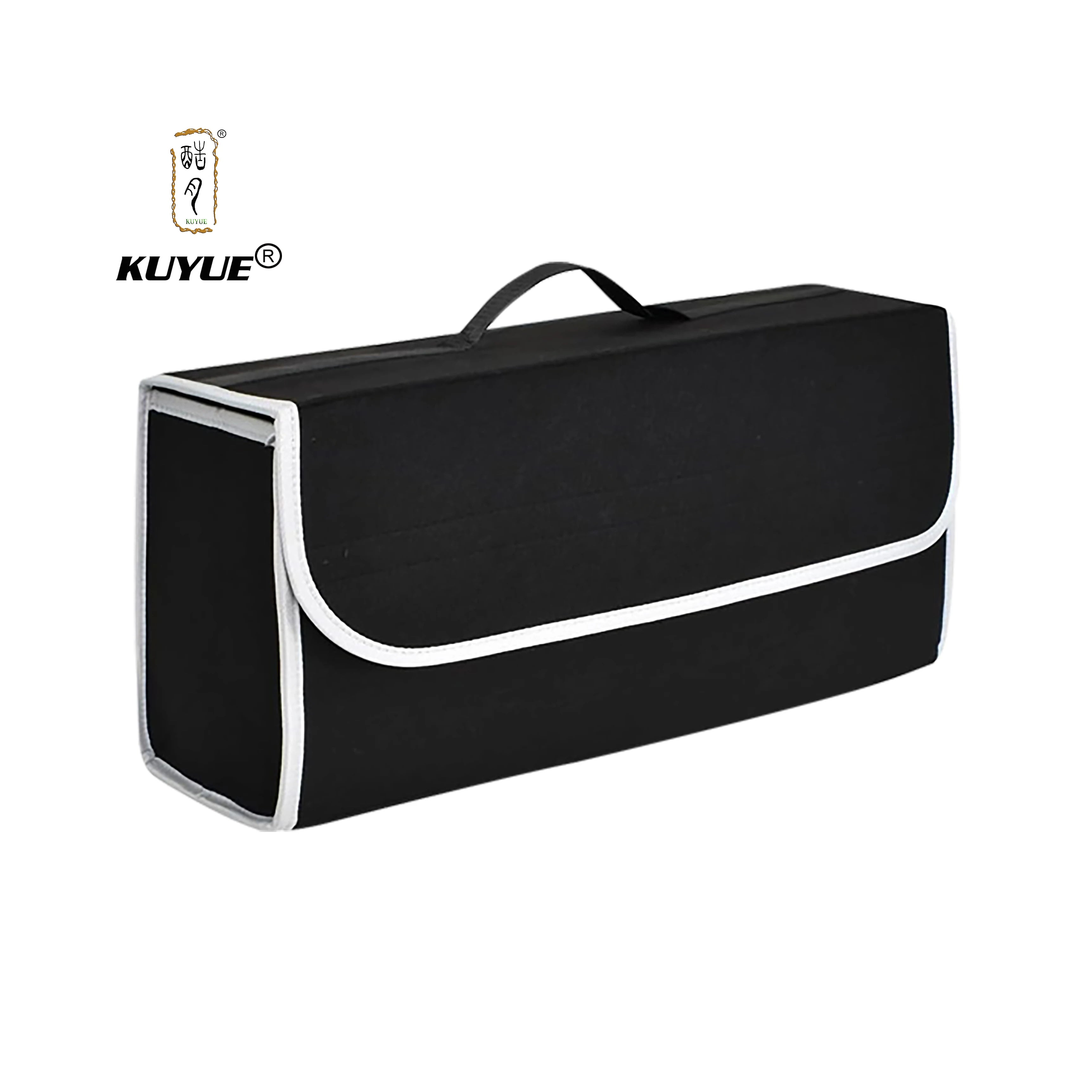 KUYUE Car Boot Organiser Rectangle Foldable Multi Compartment Storage Box with Non-Slip Bottom Tidy Accessories