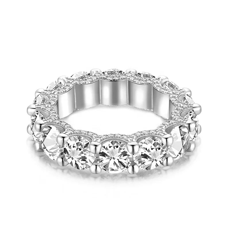 GR50 Low Moq Wholesale Fashion Promise Stackable Big Zircon Rings Set Engagement Women Cz 5A S925 Jewelry Silver Wedding Ring