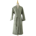 Men Winter Plus Size Long Waffle Bathrobe Kimono Warm Bath Robe Men Cozy Robes Night Sleepwear Women Dressing Gown