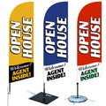 Free Design Advertising Custom Flying Banners Bali Bow Sail Swooper Open House Beach Flag Feather Flag Banners Teardrop Flags