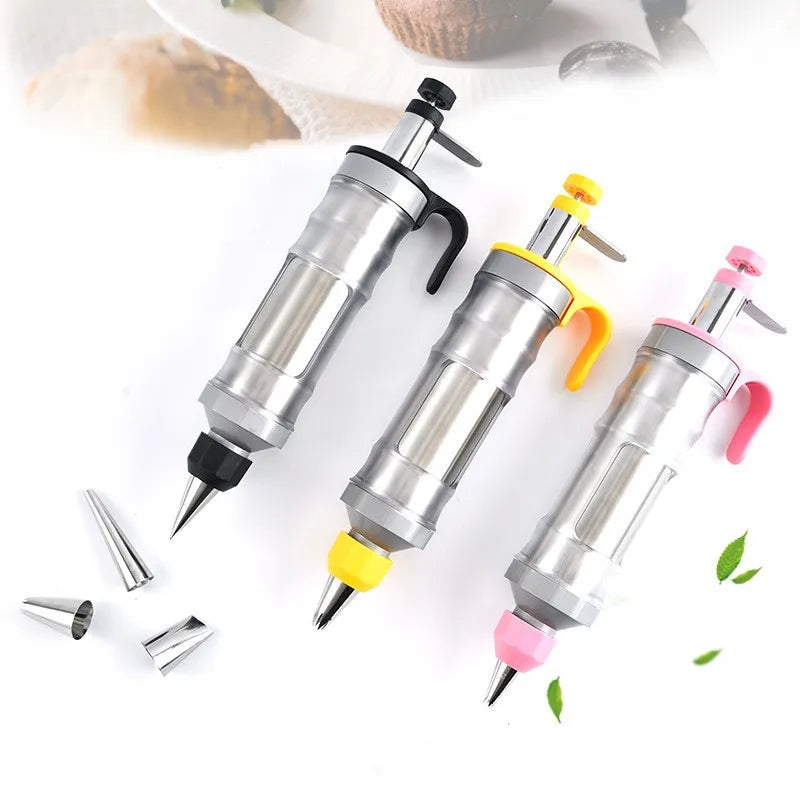 Popular DIY Metal Cream Decorating Gun Hand Pressure Cookie Tool for Cake Baking Tools