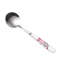 Factory Supply Disposable Children's Tableware Set-Stainless Steel with Porcelain Handle Soup Spoon for Families of Four
