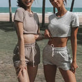 2026 Women Clothing Summer Outfit for Ladies 2 Piece Sweatsuit Custom Two Piece t Shirt and Shorts Set