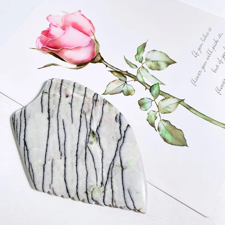 Huiying Hot Sale Jagged Square Shape Picasso Jasper Gua Sha Scraping Massage Tools for Face