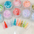 YMJ Professional Clear Acrylic Color Nail Supplies Bulk 2 in 1 Glitter Sparkling Nail Powder Non-Toxic Fast Dry 1kg Bag