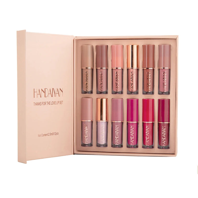 12 Colors Kiss-proof Long Lasting Mini Liquid Lipstick Matte Cheap Waterproof US Lipstick Set for Daily Make up
