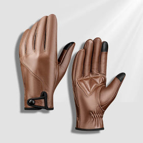 Fashion Warm Winter Windproof Motorbike Driving Man Real Leather Gloves