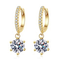 Factory Wholesale 925 Sterling Silver Drop Earrings for Women Six Claws 5mm 6.5mm Moissanite Pendientes