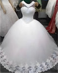 A-line Bridal Gown Luxury Lace Rhinestone Floor Length Sleeveless Embroidery  Wedding Dresses Vestido De Novia