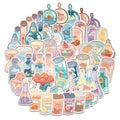 50pcs Ins Drink Bottle Stickers Cute VSCO Trendy Vinyl  for Girls Water Bottles Cups Phone Laptop