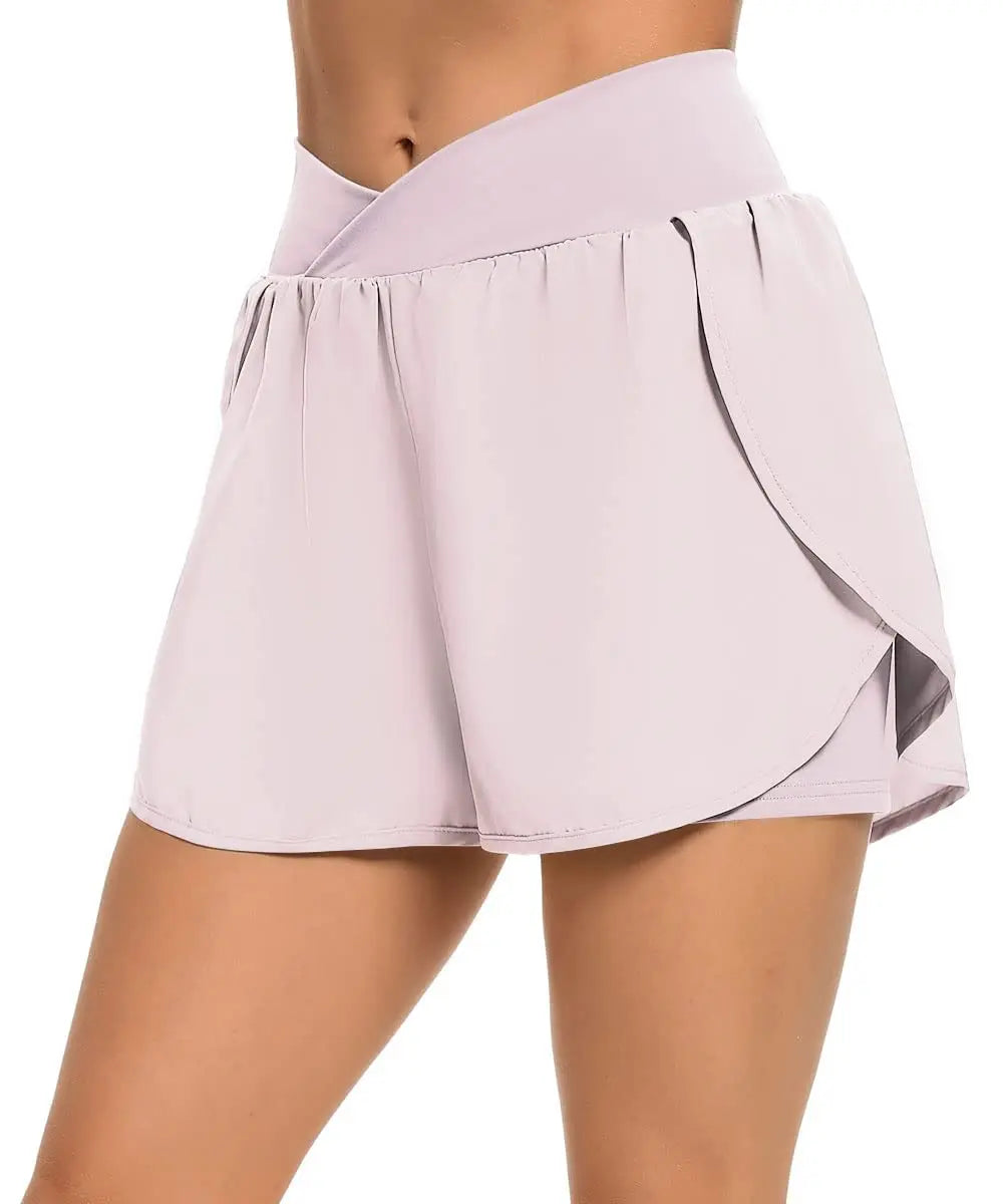 Custom Logo Women's Gym Shorts Quick Dry High Waisted Sports Shorts Moisture Wicking Activewear for Summer Training