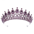 Luxury Baroque Queen Crown Tiaras Crystal Rhinestone Pageant Hair Accessories Amethyst Crowns  for Wedding