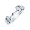 Double Horse Snaffle Bit Band Ring 925 Sterling Silver Ring for Women Wholesale Custom Fashion Jewelry Rings Women Accessories