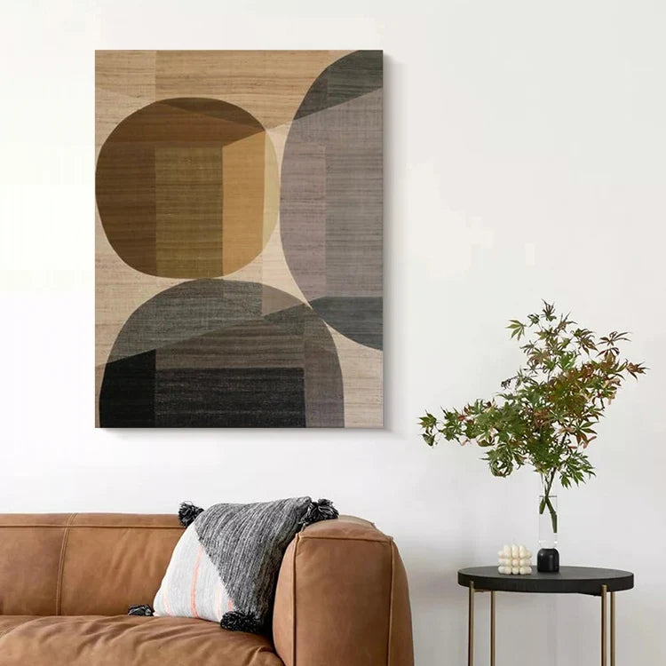 Hand-Painted Oil Painting Guest Room Wall Decoration Modern Minimalist Light Luxury Porch Vertical Version Hanging Painting