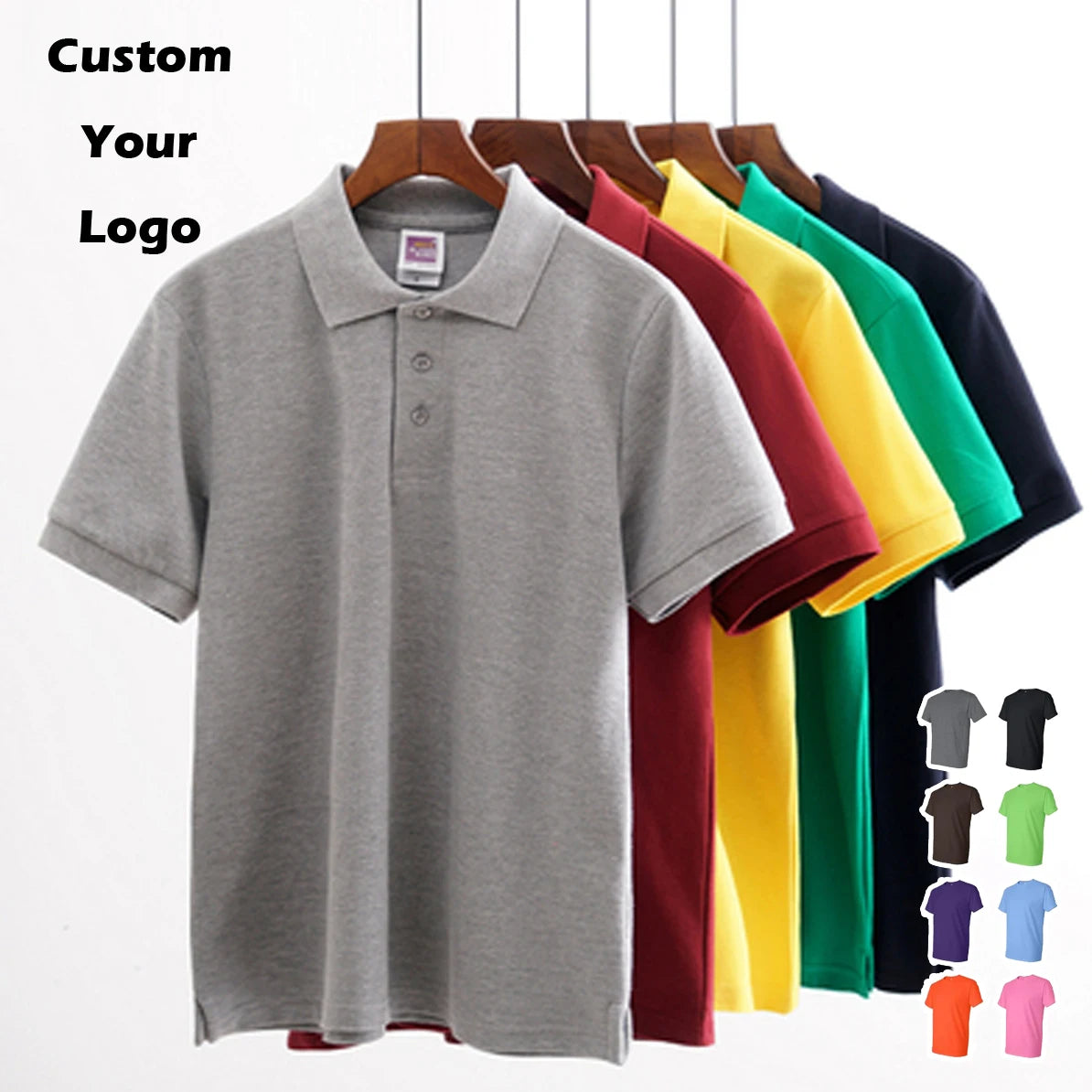 Wholesale Cotton Golf Shirts Blank Plain Polyester Shirts Custom Embroidery Logo Printing Golf Shirt for Men