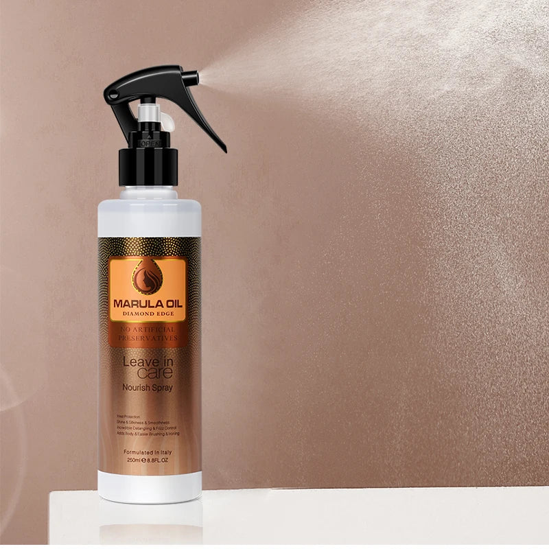 Custom Deep Nourishing Damaged Hair Marula Oil Leave in Spray Keratin Hair Treatment