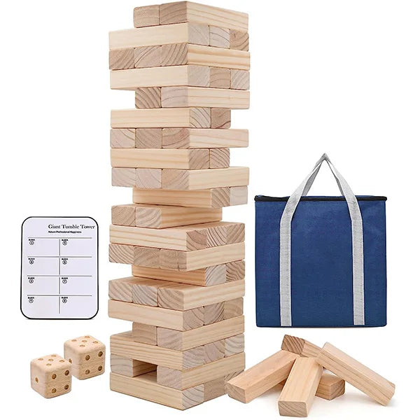 Educational Building Blocks Game Wooden Tumbling Tower Toy Unisex Building Blocks Game Wooden Blocks Set Stacking Games for Kids